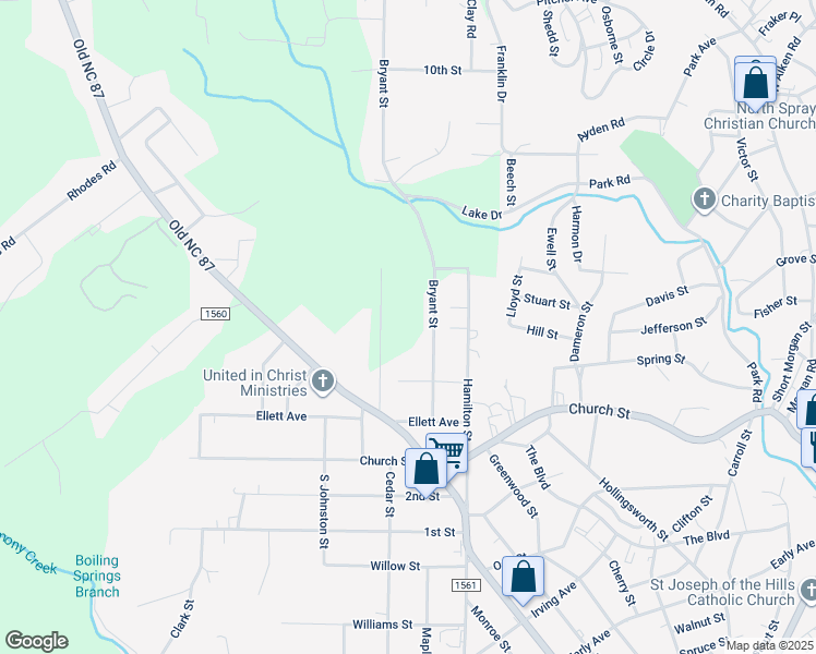 map of restaurants, bars, coffee shops, grocery stores, and more near 229 Bryant Street in Eden