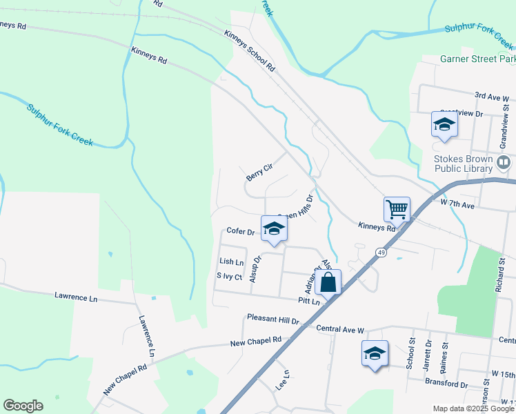 map of restaurants, bars, coffee shops, grocery stores, and more near 521 Berry Cir in Springfield