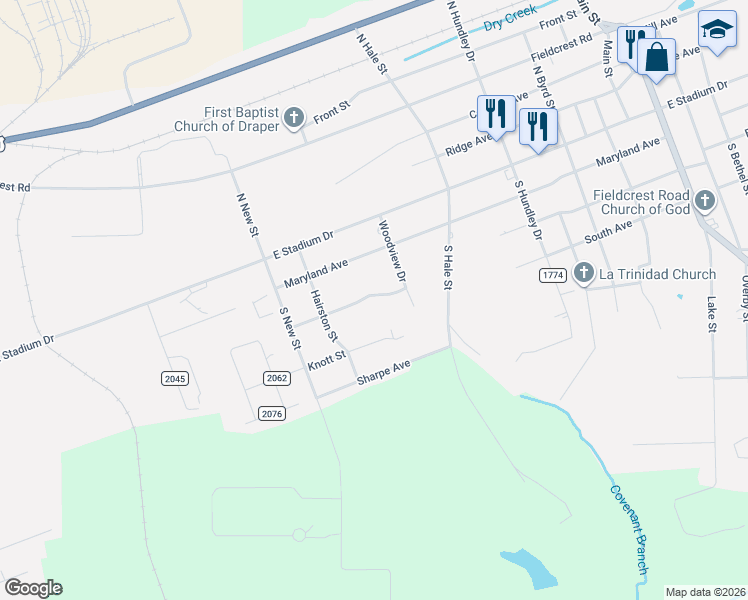 map of restaurants, bars, coffee shops, grocery stores, and more near 1030 Georgia Avenue in Eden