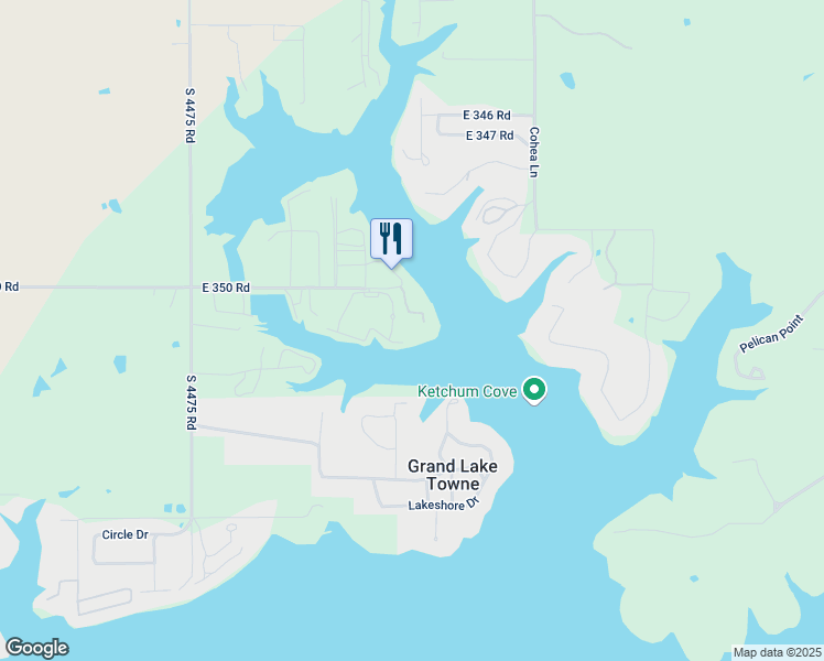 map of restaurants, bars, coffee shops, grocery stores, and more near 35104 South 4480 Road in Vinita