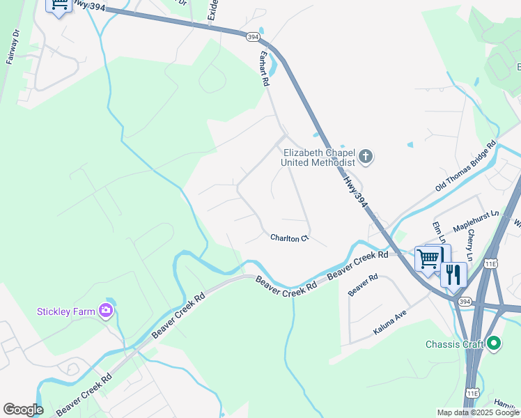 map of restaurants, bars, coffee shops, grocery stores, and more near 155 Charlton Court in Bluff City