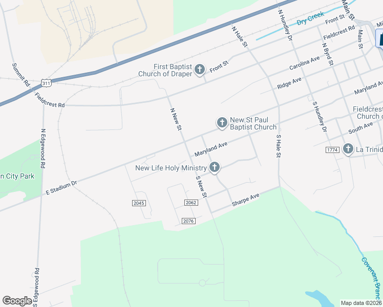 map of restaurants, bars, coffee shops, grocery stores, and more near 902 East Stadium Drive in Eden