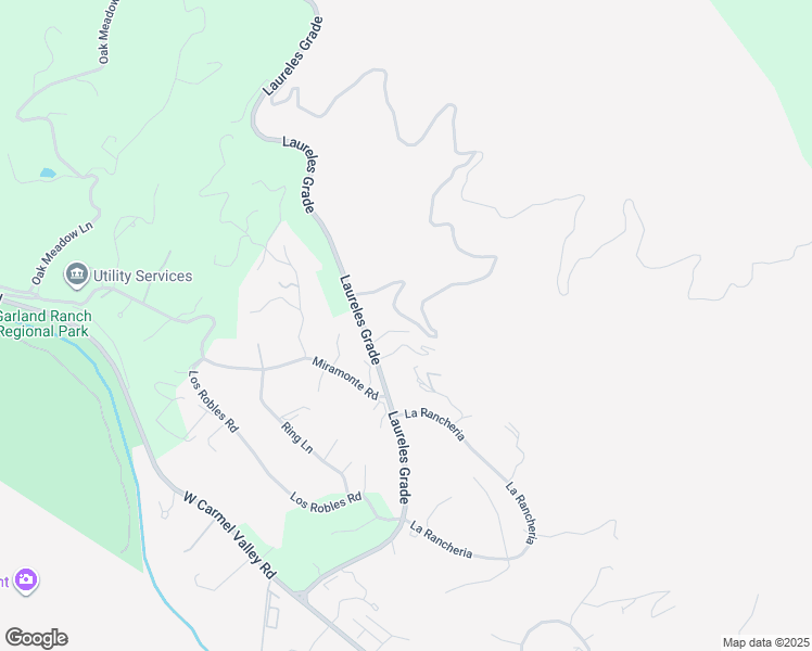 map of restaurants, bars, coffee shops, grocery stores, and more near 471 Laureles Grade in Carmel Valley