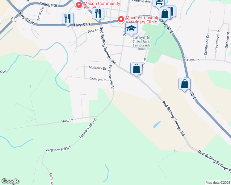 map of restaurants, bars, coffee shops, grocery stores, and more near 263 Ferguson Hill Road in Lafayette