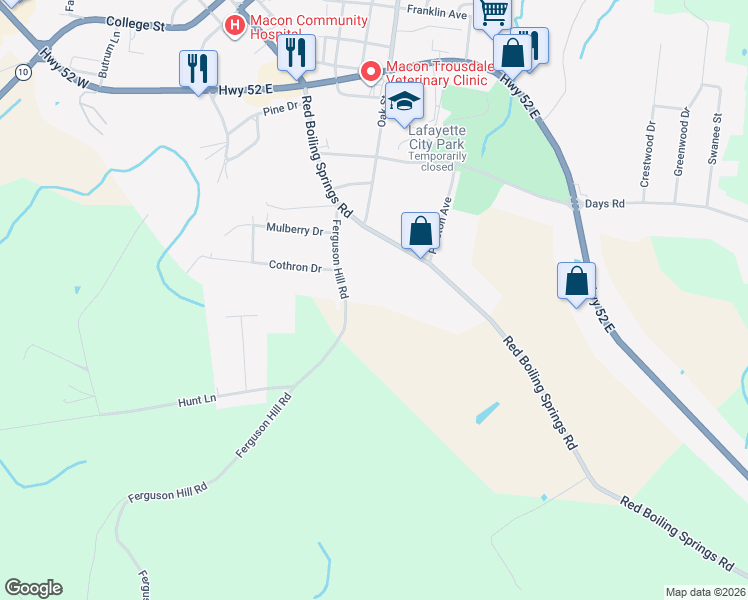 map of restaurants, bars, coffee shops, grocery stores, and more near 263 Ferguson Hill Road in Lafayette