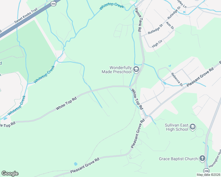 map of restaurants, bars, coffee shops, grocery stores, and more near 216 Hill Top Circle in Bluff City