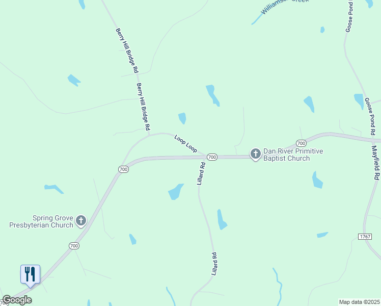 map of restaurants, bars, coffee shops, grocery stores, and more near 8532 North Carolina 700 in Ruffin