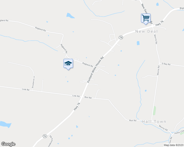 map of restaurants, bars, coffee shops, grocery stores, and more near Portland White House Road in Cottontown