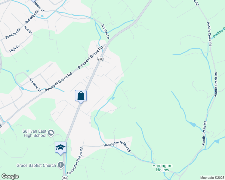 map of restaurants, bars, coffee shops, grocery stores, and more near 172 Rogers Ln in Bluff City