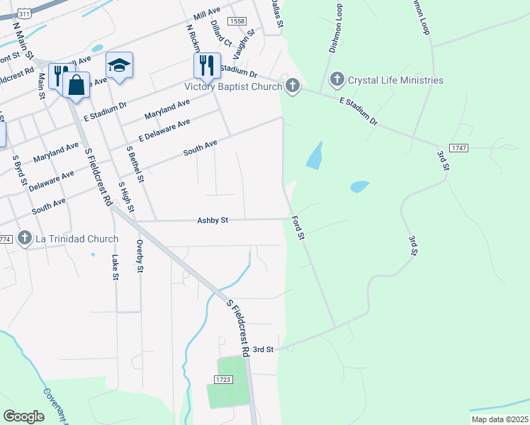 map of restaurants, bars, coffee shops, grocery stores, and more near 1915 Ashby Street in Eden