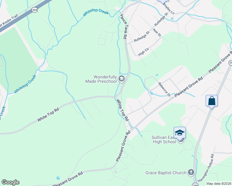 map of restaurants, bars, coffee shops, grocery stores, and more near 2216 Vance Tank Road in Bluff City