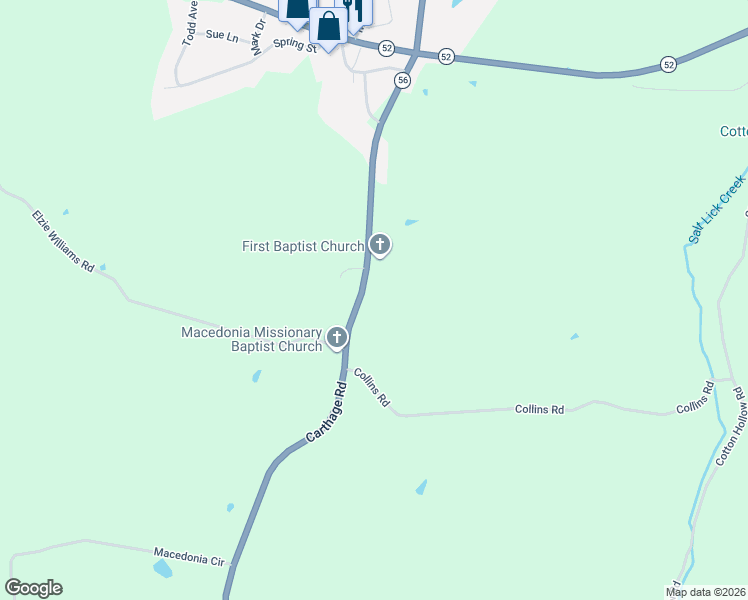 map of restaurants, bars, coffee shops, grocery stores, and more near 489 Carthage Road in Red Boiling Springs