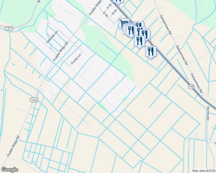 map of restaurants, bars, coffee shops, grocery stores, and more near 109 Alder Lane in Currituck