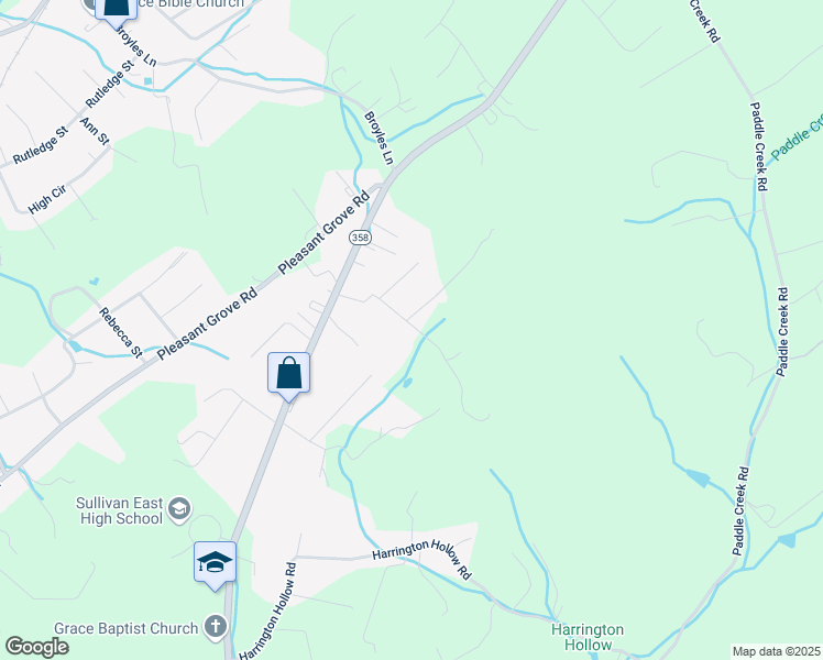map of restaurants, bars, coffee shops, grocery stores, and more near 172 Rogers Ln in Bluff City