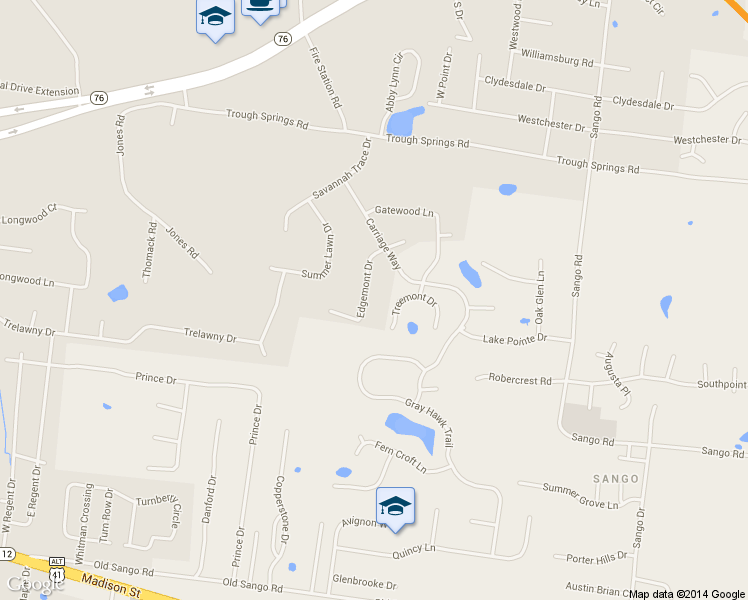 map of restaurants, bars, coffee shops, grocery stores, and more near 2998 Edgemont Dr in Clarksville