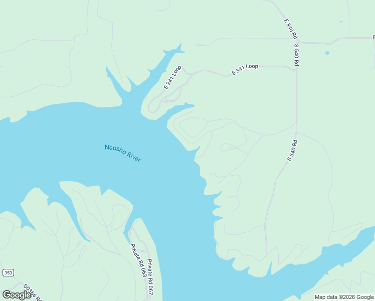 map of restaurants, bars, coffee shops, grocery stores, and more near 53501 East 344 Road in Jay