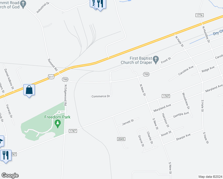 map of restaurants, bars, coffee shops, grocery stores, and more near 145 Eden Avenue in Eden