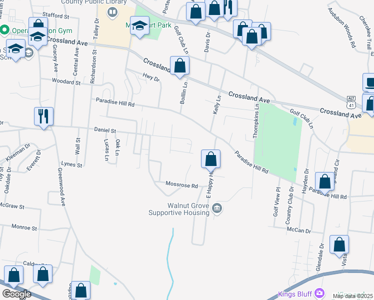 map of restaurants, bars, coffee shops, grocery stores, and more near 1441 Elm Hill Drive in Clarksville