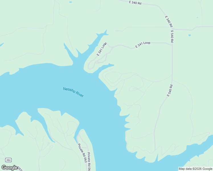 map of restaurants, bars, coffee shops, grocery stores, and more near 53351 East 344 Lane in Jay