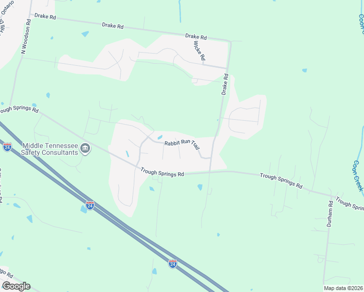 map of restaurants, bars, coffee shops, grocery stores, and more near 3575 Rabbit Run Trail in Adams