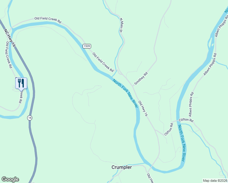map of restaurants, bars, coffee shops, grocery stores, and more near 461 Martinez Road in Crumpler