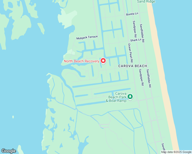 map of restaurants, bars, coffee shops, grocery stores, and more near 2128 Dolphin Lane in Corolla