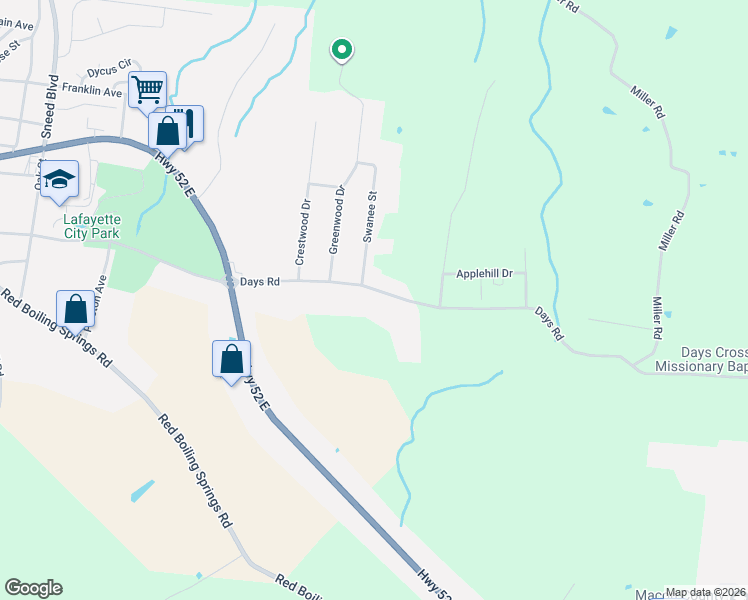 map of restaurants, bars, coffee shops, grocery stores, and more near 904 Days Road in Lafayette