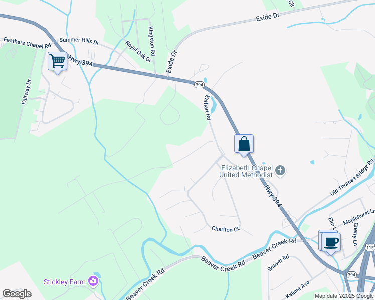 map of restaurants, bars, coffee shops, grocery stores, and more near 142 Meadow Lark Lane in Bluff City