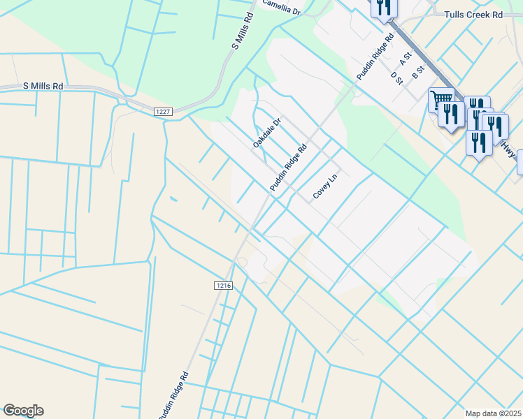 map of restaurants, bars, coffee shops, grocery stores, and more near 291 Puddin Ridge Rd in Currituck