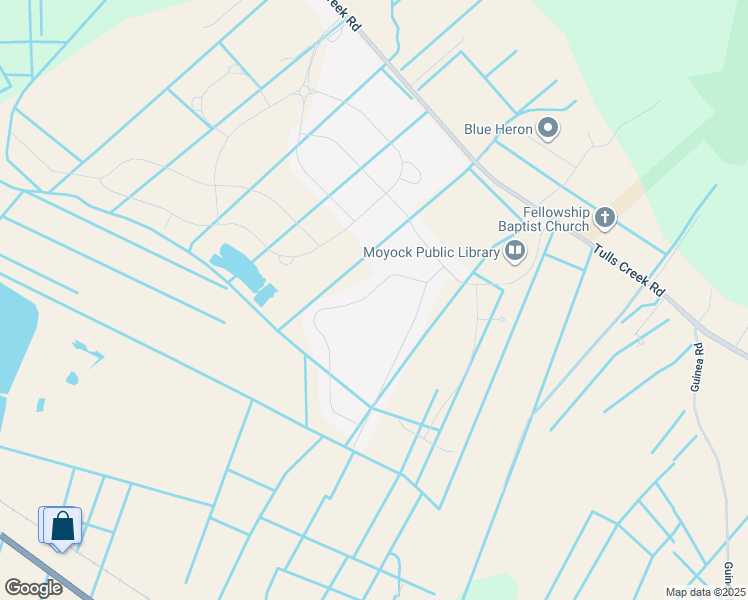 map of restaurants, bars, coffee shops, grocery stores, and more near 109 Gander Drive in Moyock