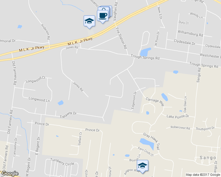 map of restaurants, bars, coffee shops, grocery stores, and more near 2857 Summer Lawn Drive in Clarksville