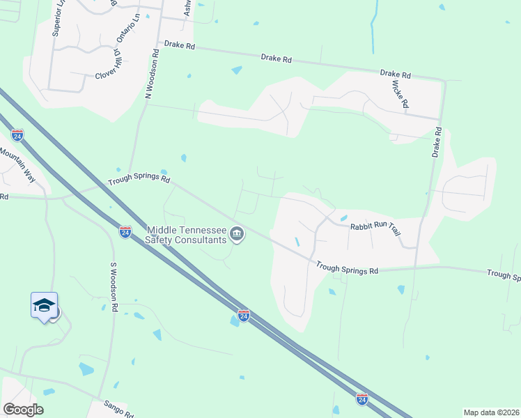 map of restaurants, bars, coffee shops, grocery stores, and more near 3625 Trough Springs Road in Adams