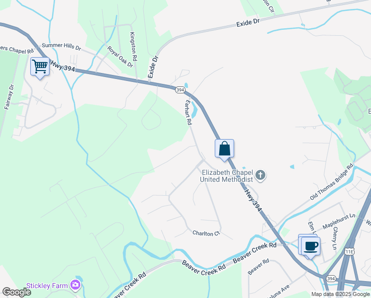 map of restaurants, bars, coffee shops, grocery stores, and more near 121 Meadow Lark Lane in Bluff City