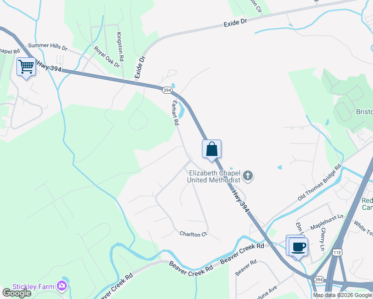 map of restaurants, bars, coffee shops, grocery stores, and more near 155 Charlton Court in Bluff City