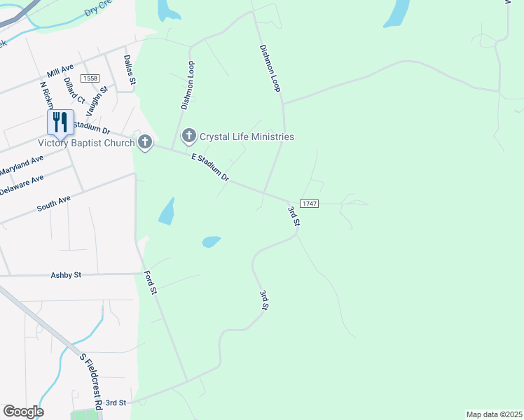 map of restaurants, bars, coffee shops, grocery stores, and more near 2302 East Stadium Drive in Eden
