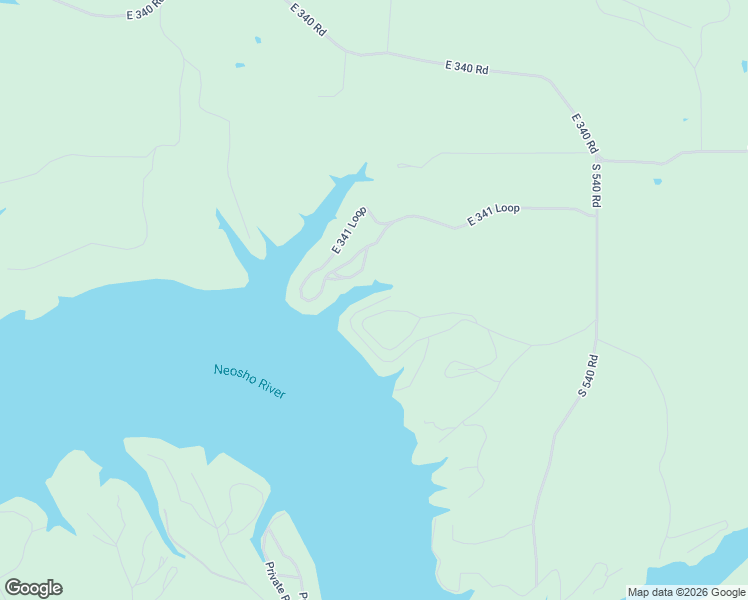 map of restaurants, bars, coffee shops, grocery stores, and more near 53351 East 344 Lane in Jay