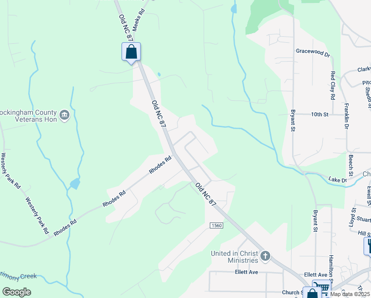 map of restaurants, bars, coffee shops, grocery stores, and more near 560 Nance Street in Eden
