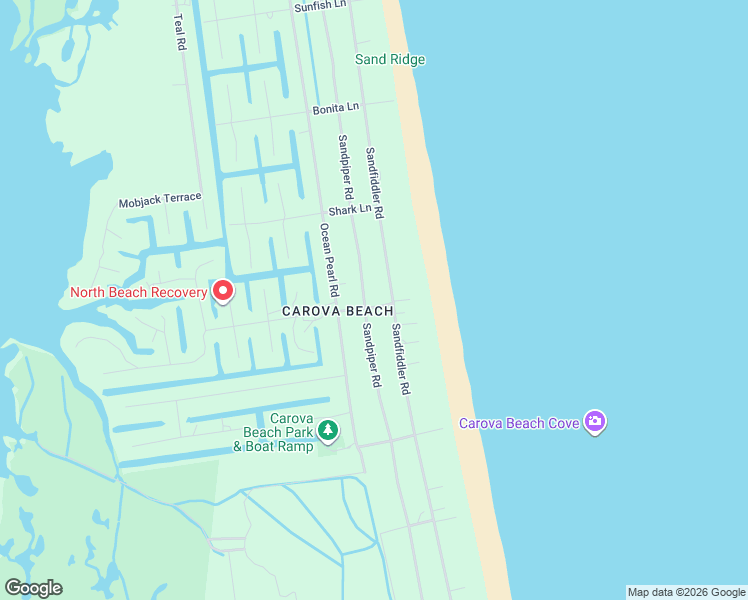 map of restaurants, bars, coffee shops, grocery stores, and more near 2141 Sandpiper Rd in Corolla