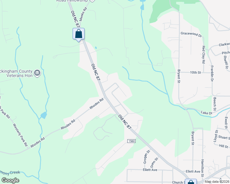 map of restaurants, bars, coffee shops, grocery stores, and more near 233 Nance Street in Eden