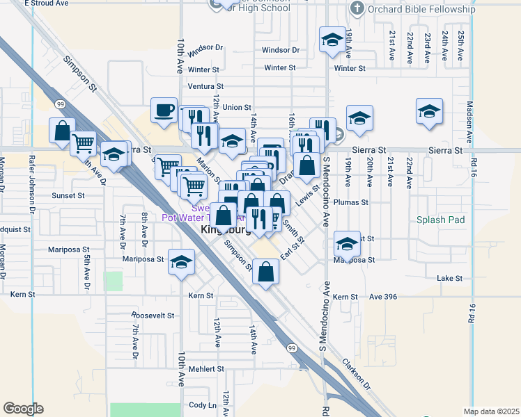1460 Marion Street, Kingsburg CA Walk Score
