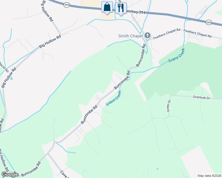 map of restaurants, bars, coffee shops, grocery stores, and more near 338 Buncombe Road in Blountville
