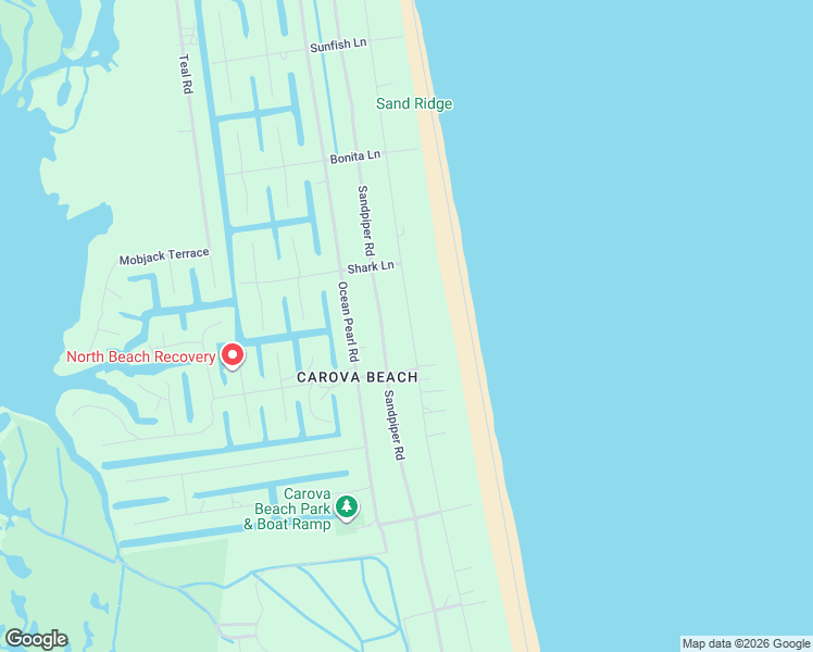 map of restaurants, bars, coffee shops, grocery stores, and more near 2149 Sandpiper Road in Corolla