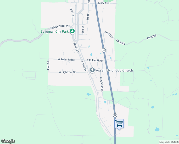 map of restaurants, bars, coffee shops, grocery stores, and more near S Main in Seligman