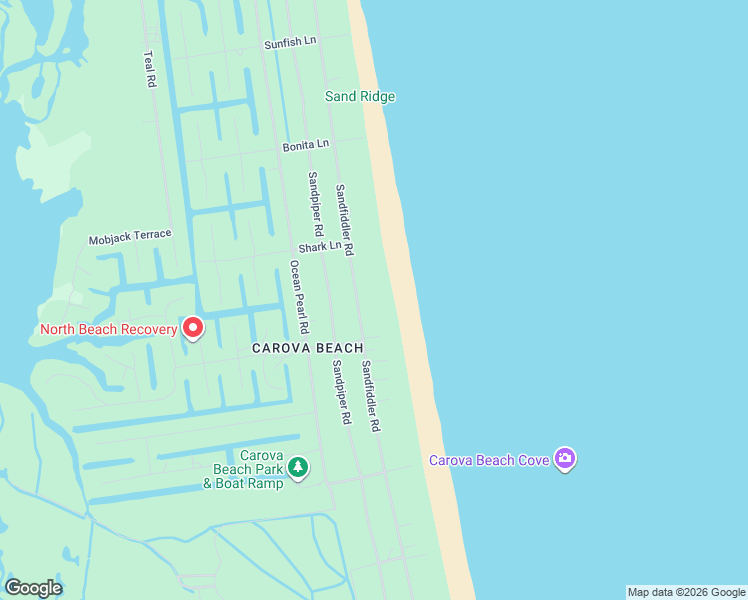 map of restaurants, bars, coffee shops, grocery stores, and more near 2151 Sandfiddler Road in Corolla