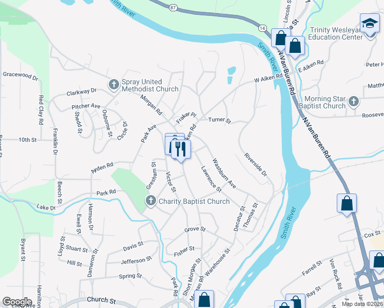 map of restaurants, bars, coffee shops, grocery stores, and more near 512 Jones Street in Eden