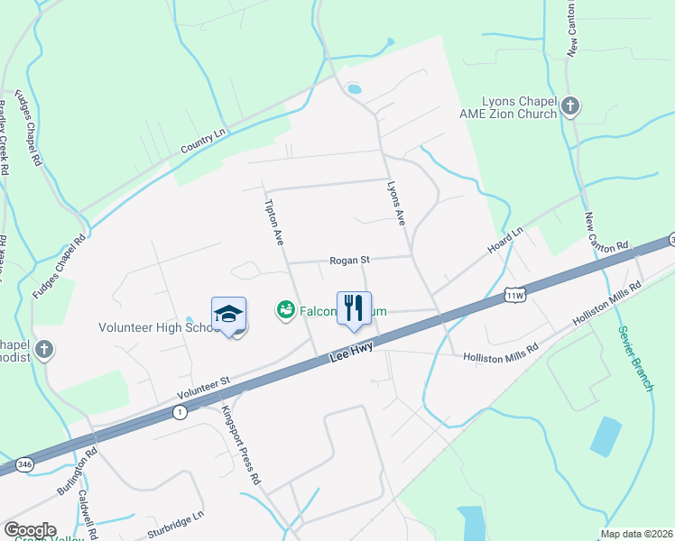 map of restaurants, bars, coffee shops, grocery stores, and more near 1035 Rogan Street in Church Hill