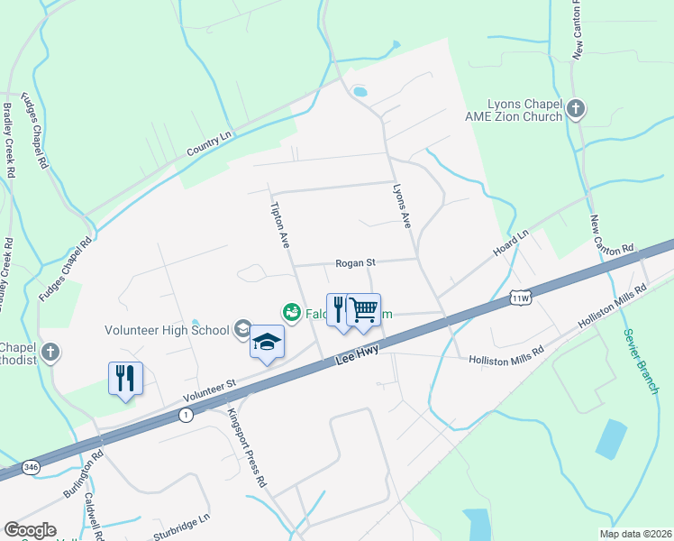 map of restaurants, bars, coffee shops, grocery stores, and more near 1035 Rogan Street in Church Hill