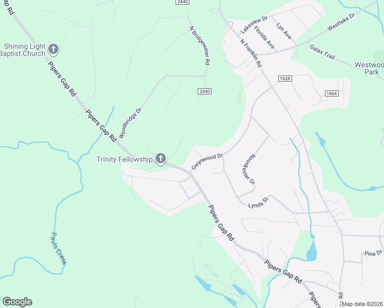 map of restaurants, bars, coffee shops, grocery stores, and more near 133 Mystery Lane in Mount Airy