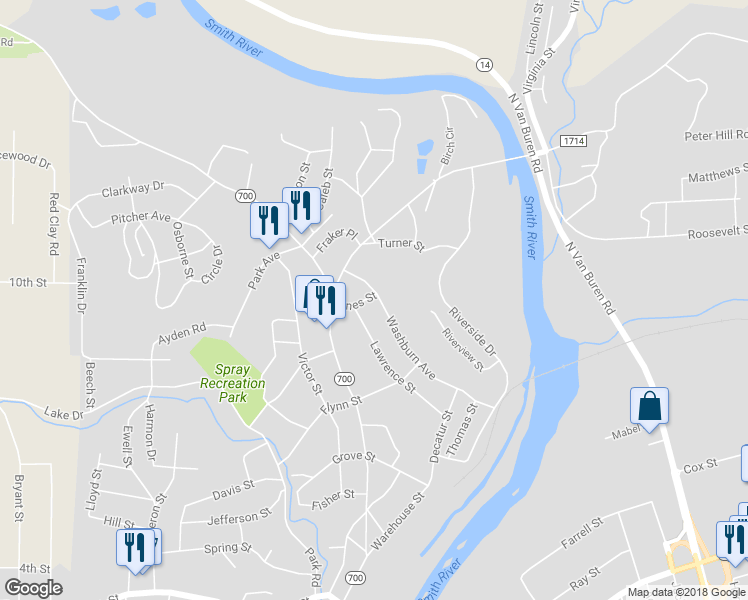 map of restaurants, bars, coffee shops, grocery stores, and more near 539 Washburn Avenue in Eden
