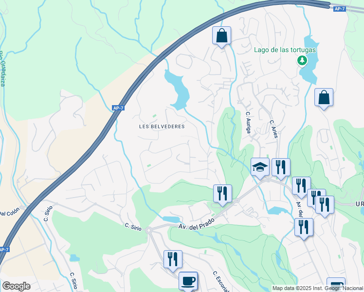 map of restaurants, bars, coffee shops, grocery stores, and more near 40 Calle Osa Menor 2G in Marbella